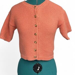 Women's Coral Button-Up Cardigan